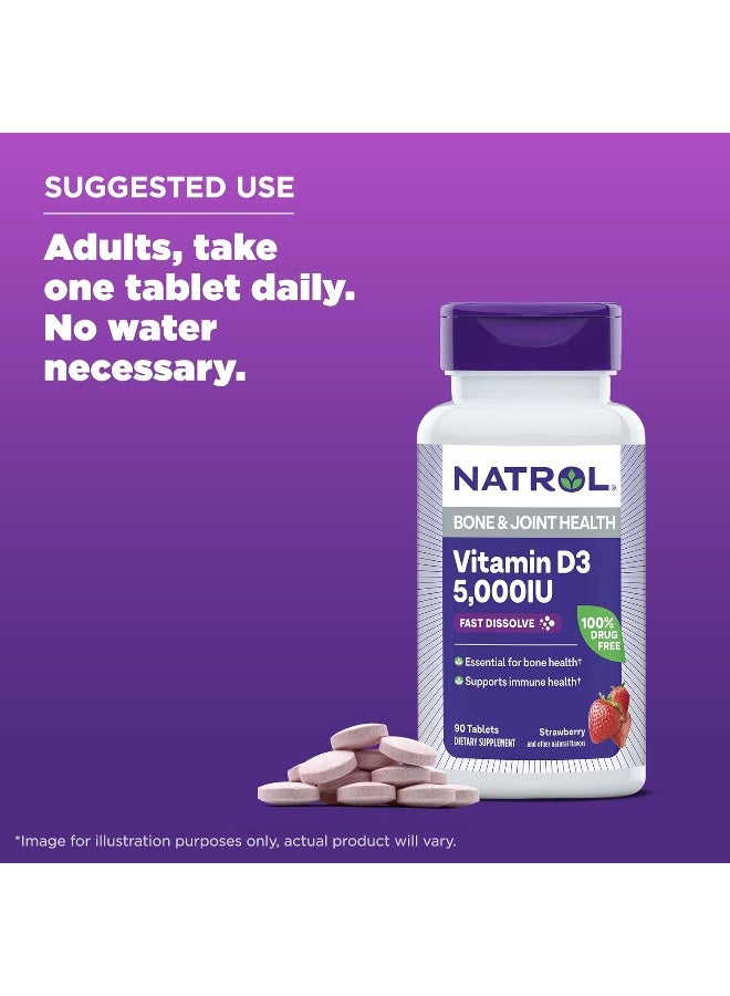 Natrol Bone & Joint Health, Vitamin D3, 5000 IU - 90 Tablets Packaging May Vary - Image 5
